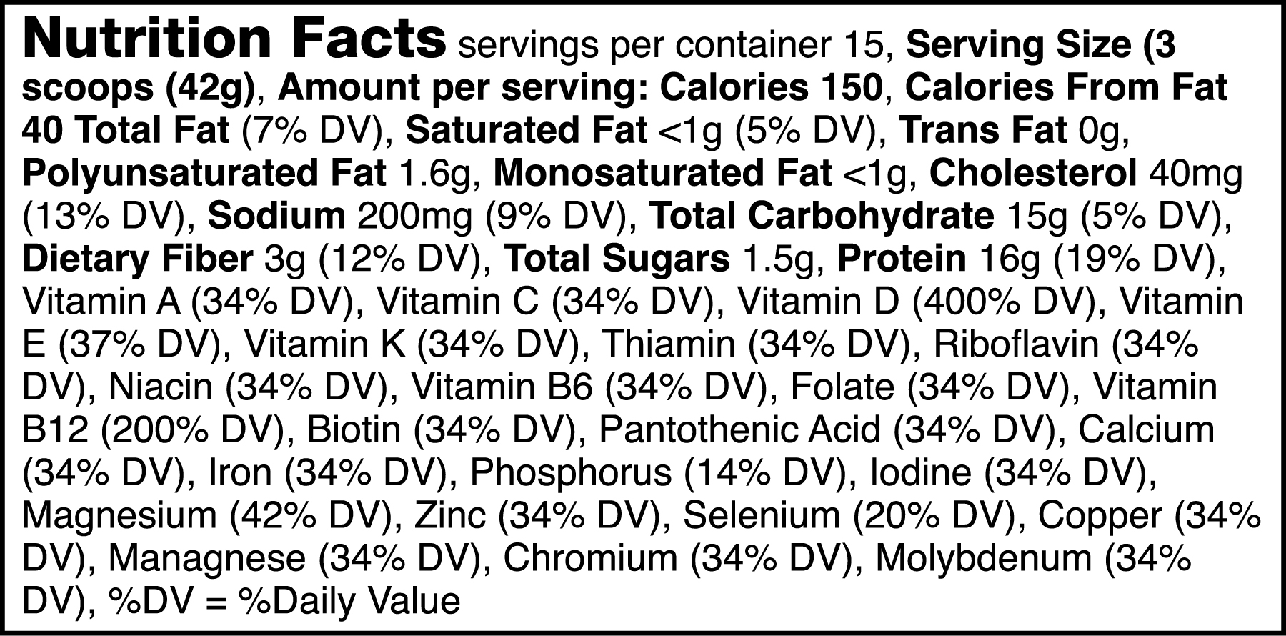 Vida Fuel - Strawberry nutrition facts